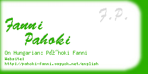 fanni pahoki business card